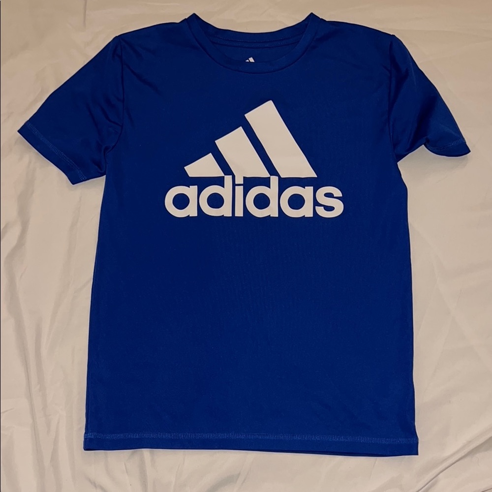 Adidas Blue and White Short Sleeve Tee